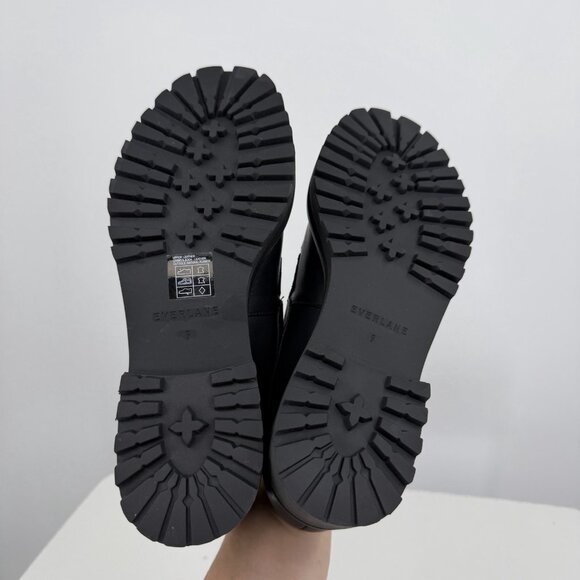 Everlane The Lug Loafer in Black Leather size 9 Women's Chunky Heel - Picture 6 of 8